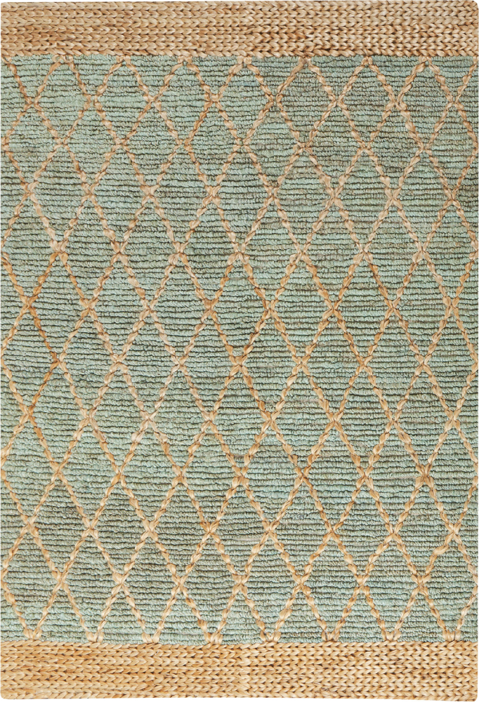 Teppich Jute grün beige 160 x 230 cm geometrisches Muster Kurzflor TELLIKAYA Bild 1