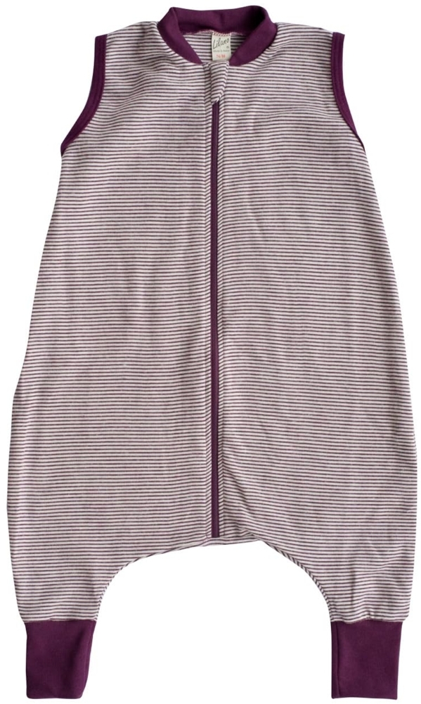 Lilano, Schlafsack mit Bein, geringelt, Merinowolle (kbT), Seide, 210 g/m² (Beere/Natur, 86-92) Bild 1