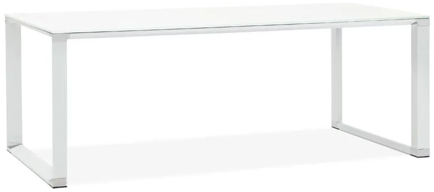 Kokoon Design Schreibtisch Warner Glas Weiß 200x75x100 cm Bild 1