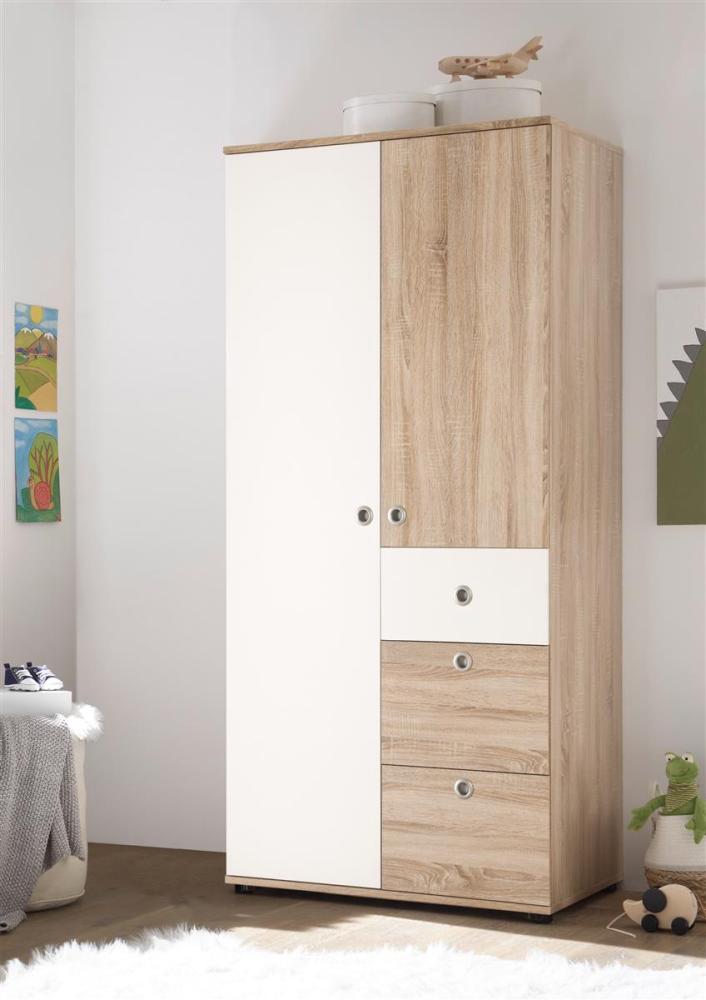 Kleiderschrank >Floris< in Sonoma-Eiche - 90x191x53cm (BxHxT) Bild 1