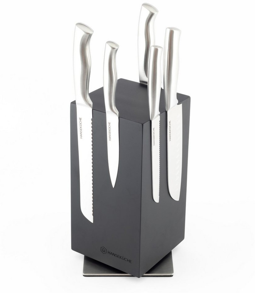 Hanseküche Magnet-Messerblock Messerblock magnetisch ohne Messer – Drehbarer Messerhalter (1tlg), Fester Stand mit Gummifüßen, 360 Grad drehbar, Starker Magnet Bild 1