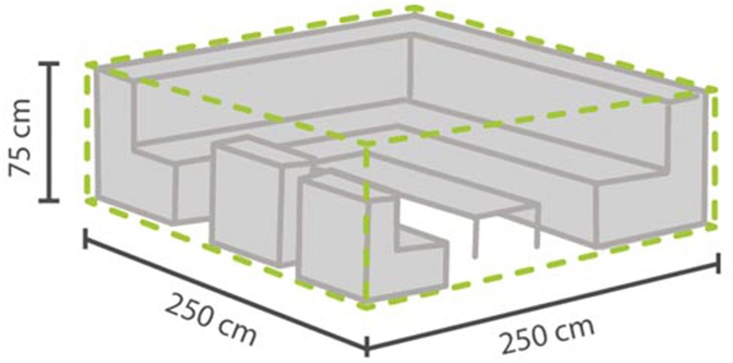 Perel Wetterfeste Schutzhülle Abdeckung für eckiges Garten Lounge Set, 250x250x75cm Bild 1