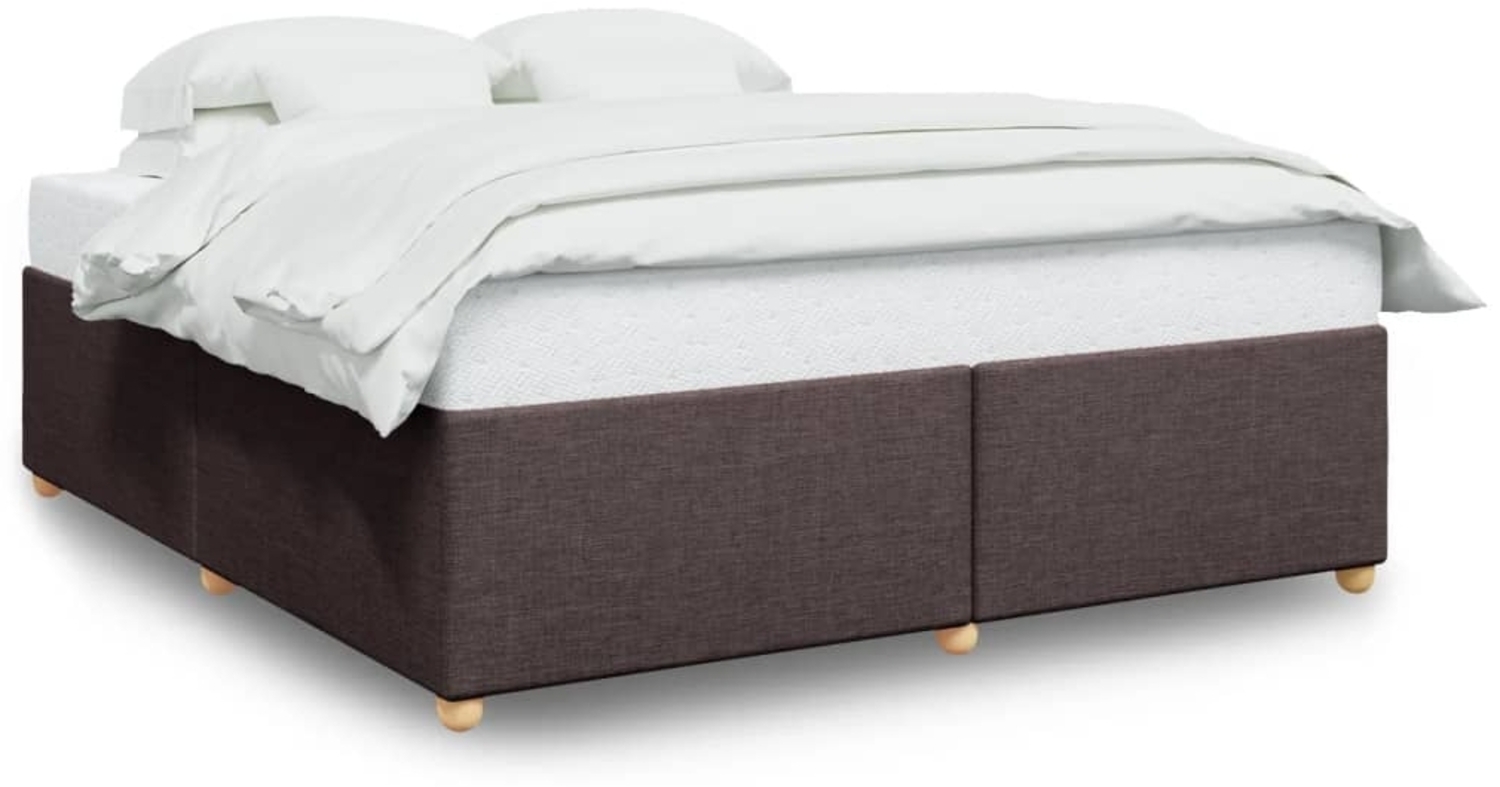 vidaXL Bettgestell ohne Matratze Dunkelbraun 200x200 cm Stoff 3284760 Bild 1
