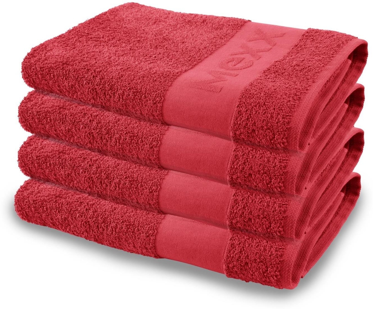 Mexx Badetuch ( 4er Pack / Rot ) groß 70x140 cm, 100% Baumwolle - ÖKO-Tex , Duschtuch Premium Qualität 450gr/m², super saugfähig, schnell trocknend Bild 1