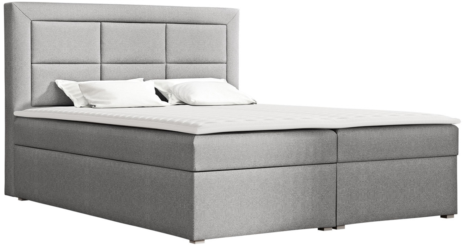 Boxspringbett Classic Box, Hellgrau, 140x200 cm Bild 1