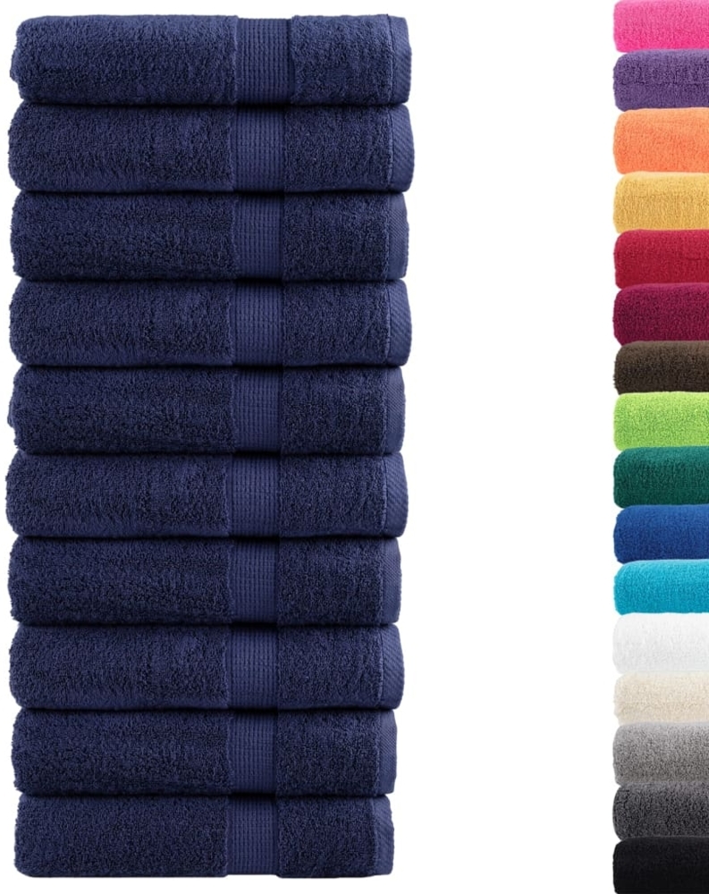 vidaXL Premium-Handtücher SOLUND 10 Stk. Marineblau 50x100 cm 600 g/m² 137259 Bild 1