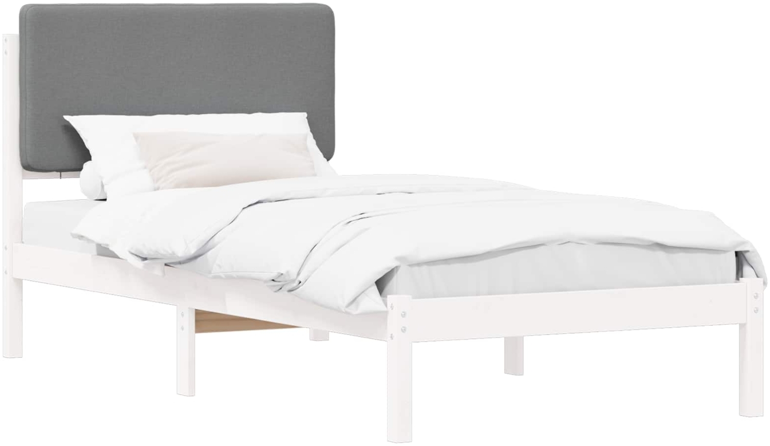 vidaXL Bettgestell mit gepolstertem Kopfteil Hellgrau 80 x 200 cm 877943 Bild 1