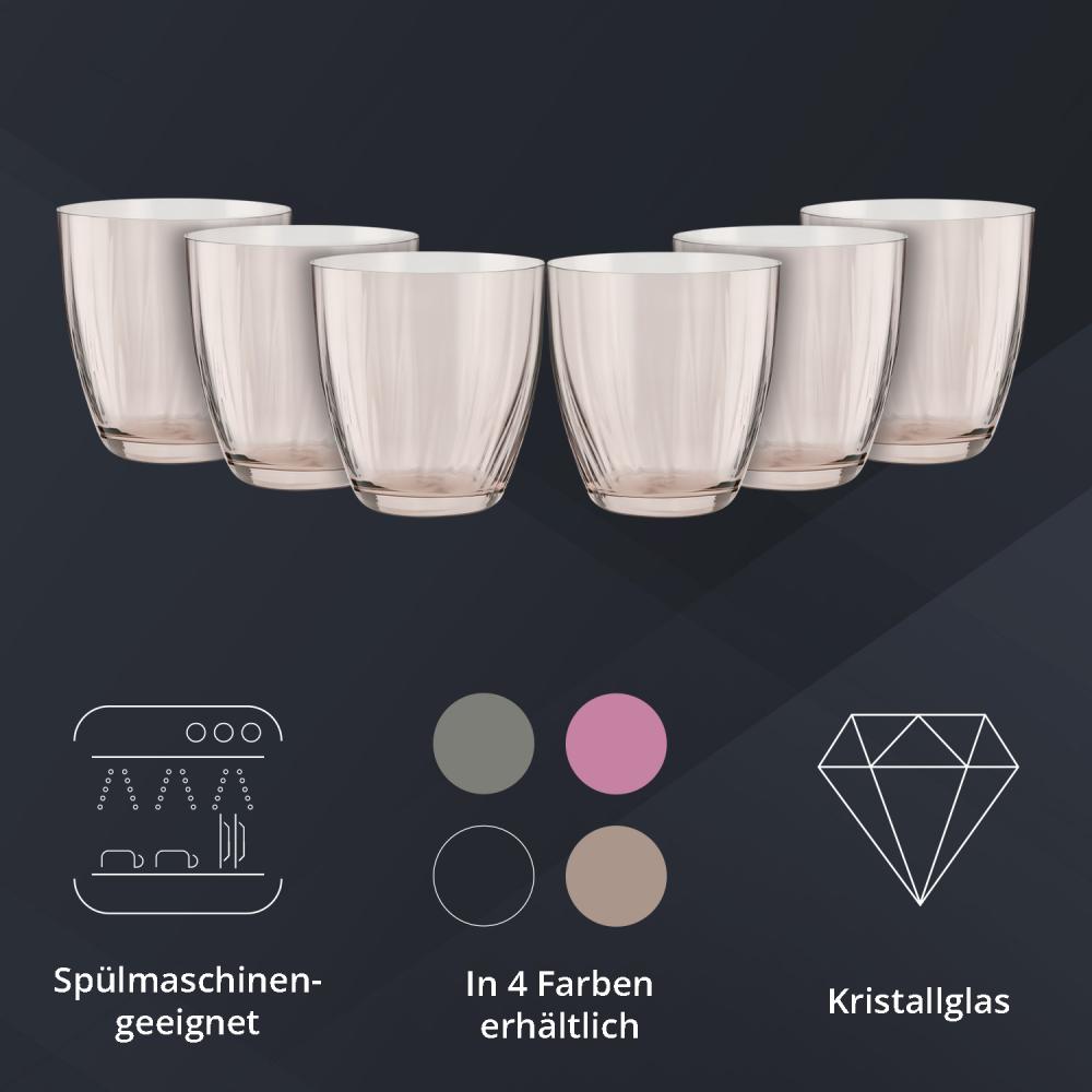 Peill+Putzler Germany 6er Set Becher rauchbraun, 260ml Volumen, aus hochwertigem Kristallglas, sehr pflegeleicht da Spühlmaschinengeeignet, Glanzstücke für jede Gelegenheit Bild 1