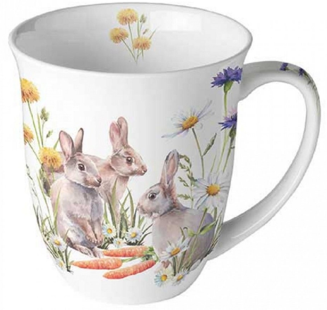 Ambiente Luxury Paper Products Becher Frühling, Ostern, Sommer, Blumen, Pflanzen, Tiere, Tasse, Tischdeko, Porzellan Tasse, Osterhasen Ostern, Ostereier, Eiermal, Schmetterling, Libelle Motiv, Tee, Kaffee Mug - Kollektion, Geschenke Bild 1