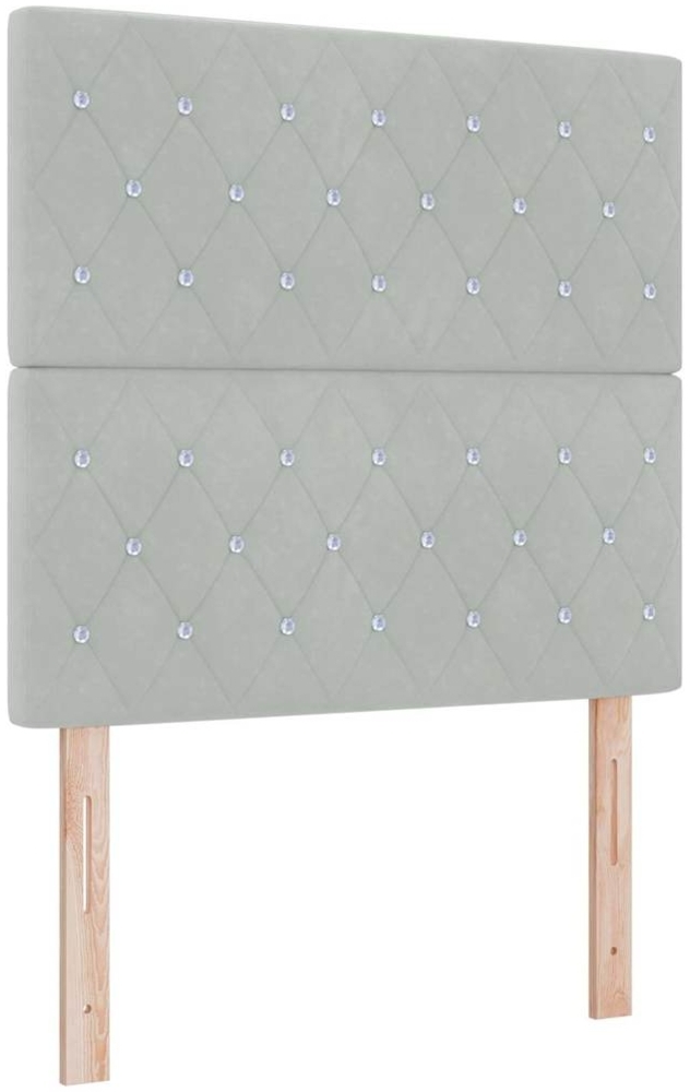 vidaXL Boxspringbett mit Matratze Hellgrau 120 x 190 cm Samt 3339752 Bild 1