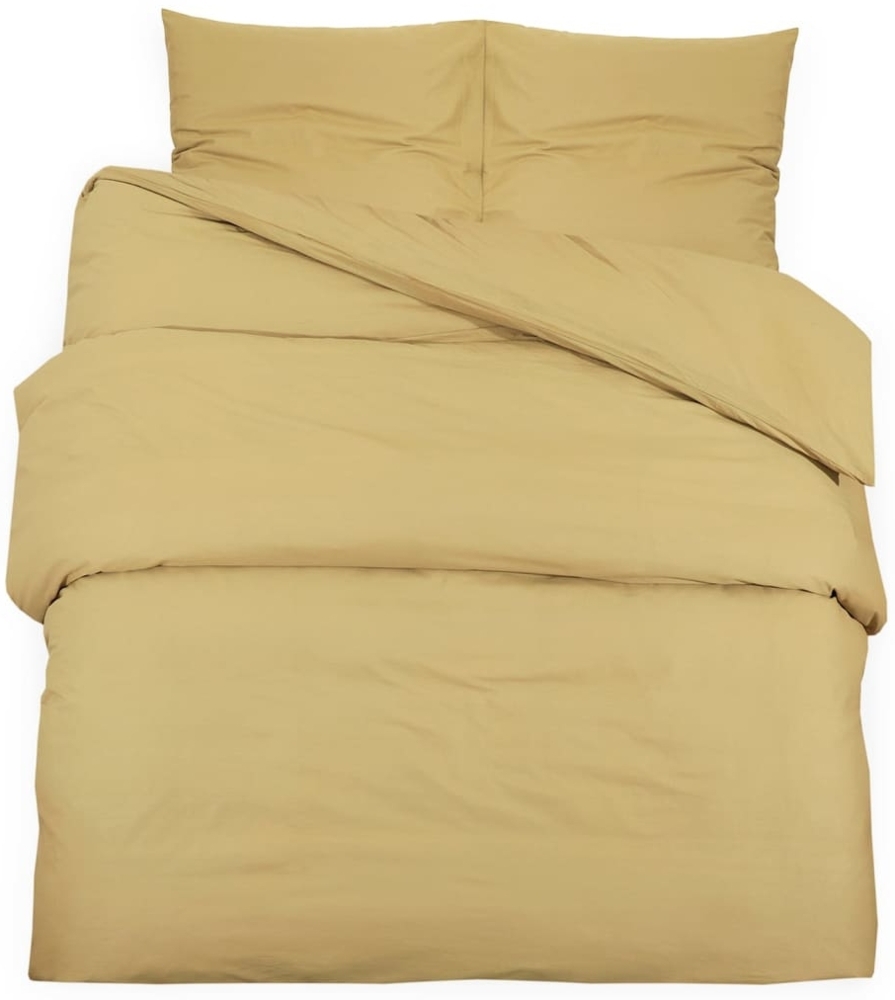 vidaXL Bettwäsche-Set Taupe 140x200 cm Leichte Mikrofaser 135985 Bild 1