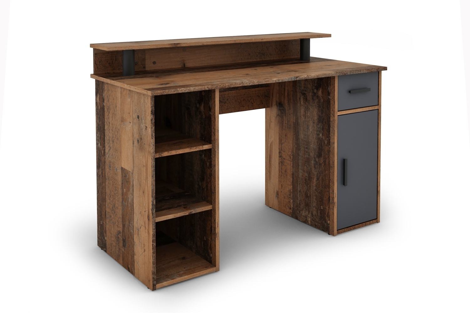 Schreibtisch >DIEGO< in Old-Wood-Optik/Anthrazit 120 x 88 x 55 cm (BxHxT) Bild 1
