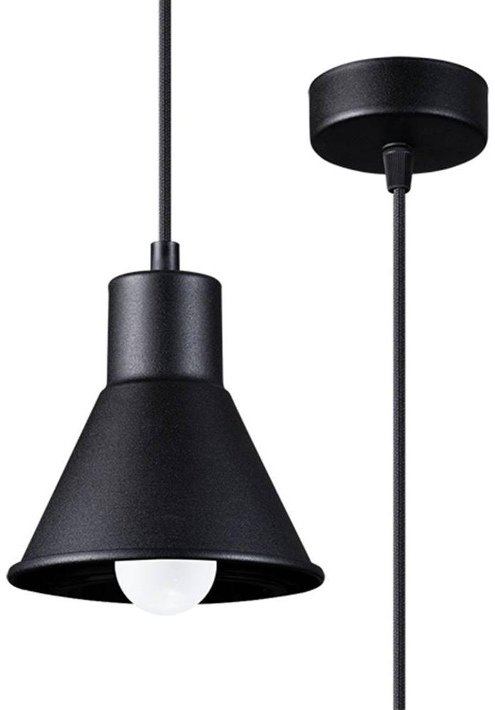 SOLLUX SL. 0985 Pendelleuchte TALEJA 1 schwarz E27 L: 140, B: 140, H: 1200, 60W, dimmbar Bild 1