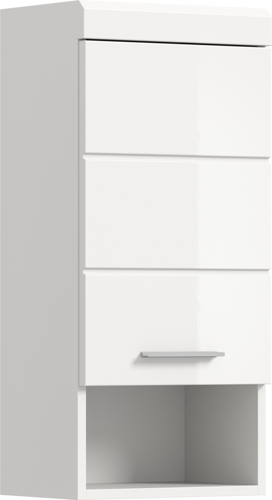 Xonox Scout Hängeschrank (B/H/T: 37x79x24 cm) in weiß Nachbildung und weiß Hochglanz tiefzieh Bild 1