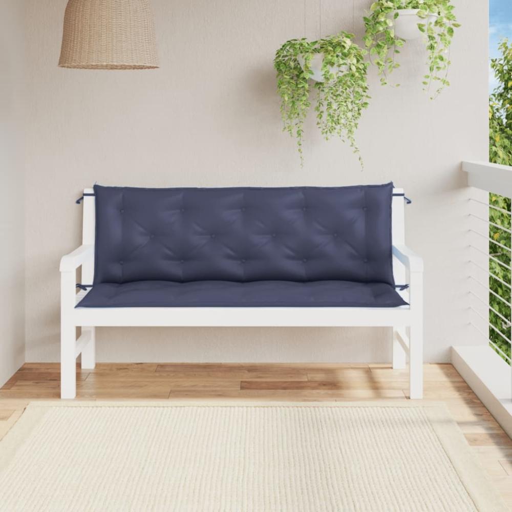 vidaXL Gartenbank-Auflagen 2 Stk. Marineblau 150x50x7 cm Oxford-Gewebe 379085 Bild 1