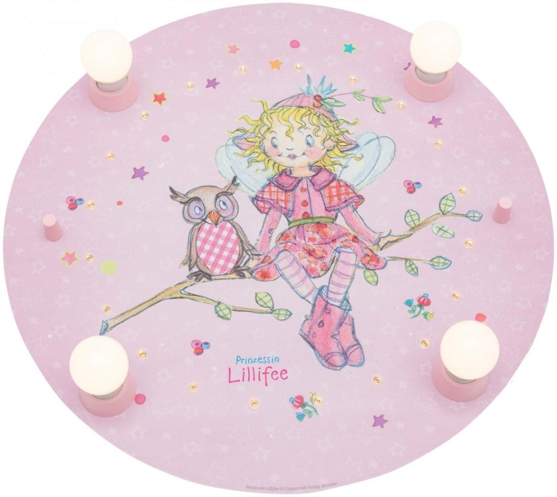 Elobra No. 131046 Deckenleuchte Prinzessin Lillifee mit Eule 4-flammig, Rosa Bild 1