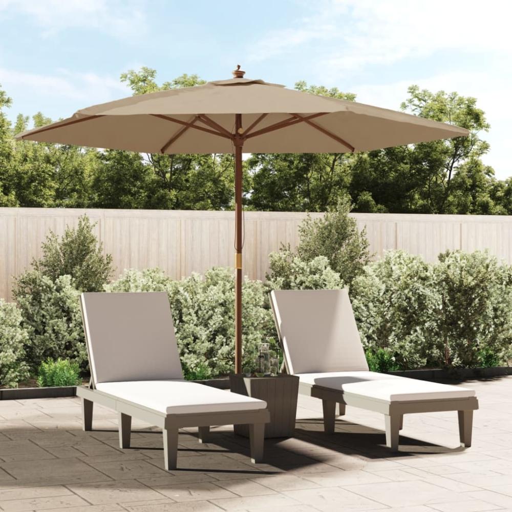 vidaXL Sonnenschirm mit Holzmast Taupe 299x240 cm 363170 Bild 1