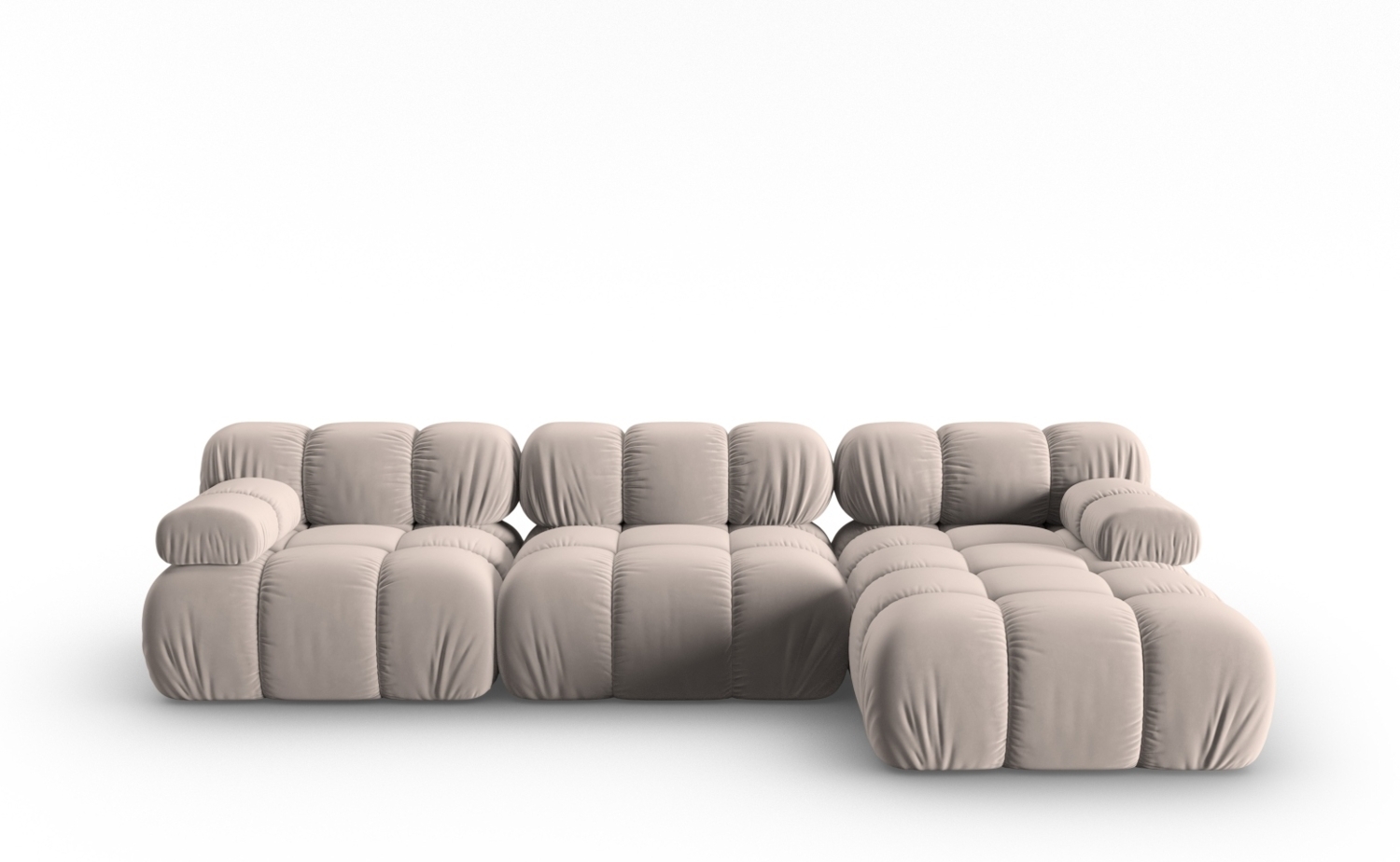 Micadoni Modulares Ecksofa Bellis 4-Sitzer Rechts Samt Bluvel Cappuccino Bild 1