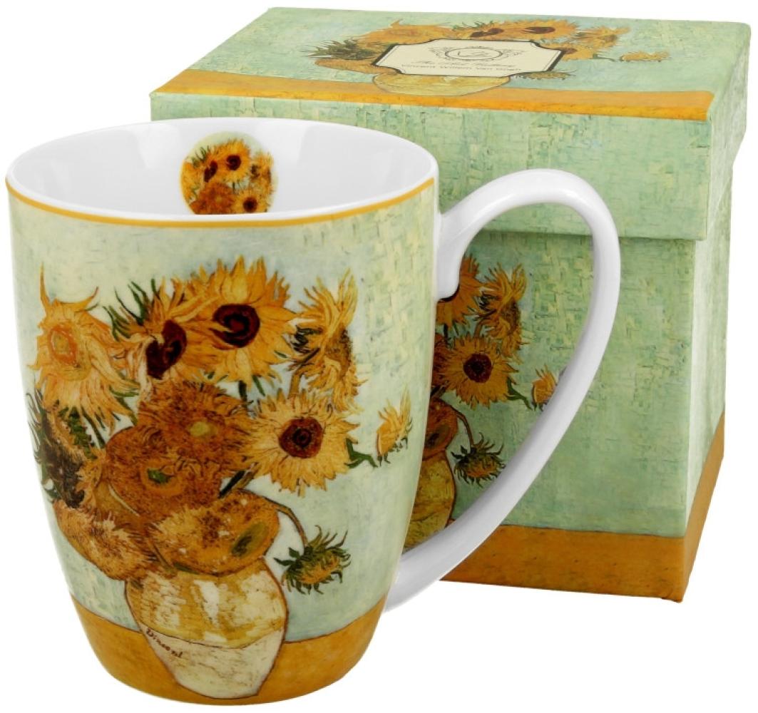 DUO ART GALLERY Klassischer Becher 380 ml SUNFLOWERS New Bone China Porzellan Bild 1