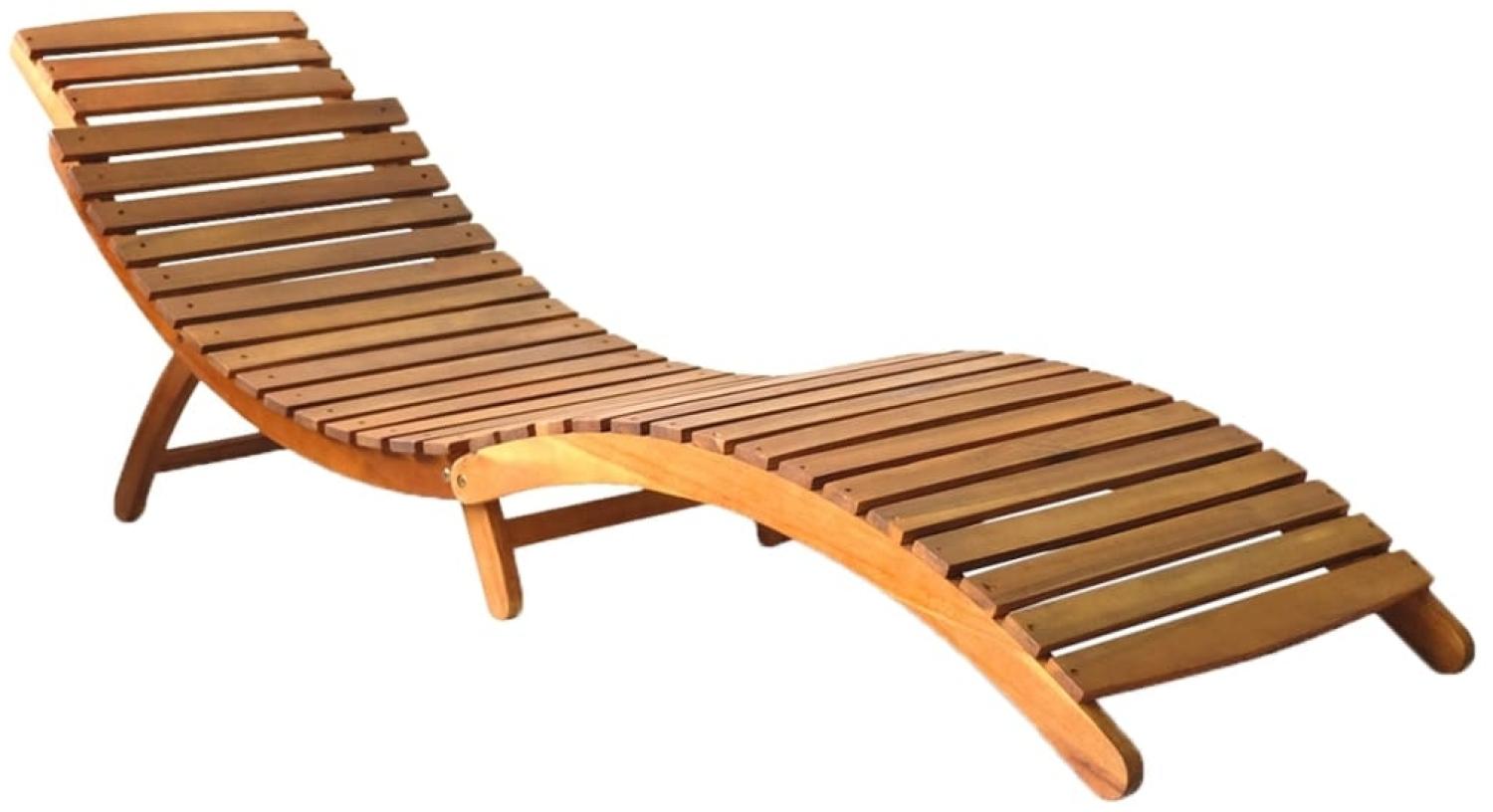 vidaXL Sonnenliegen 2 Stk. mit Auflagen Massivholz Akazie 3077364 Bild 1