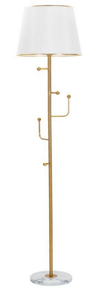 Dmora Stehlampe Tano, Bodenlicht, Lampe, Stehleuchte, 41x41 h173 cm, Weiß und Gold Bild 1