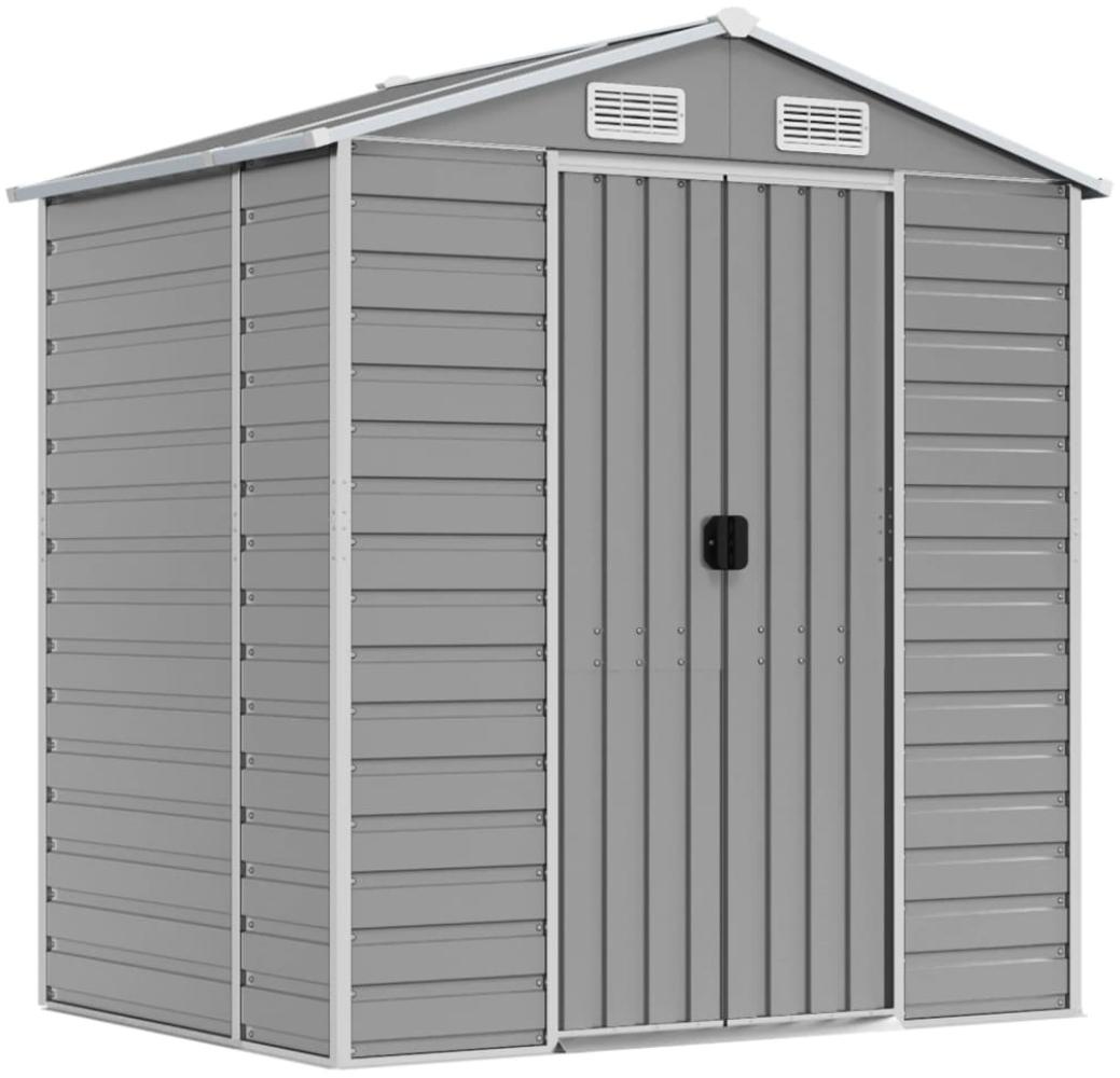 vidaXL Gerätehaus Hellgrau 191x130x198 cm Verzinkter Stahl 3188242 Bild 1
