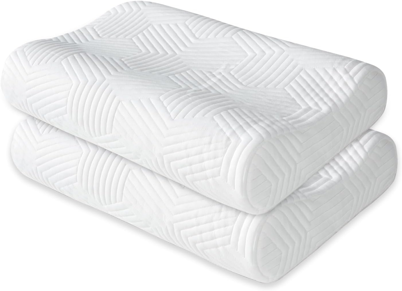 LAMB Höheneinstellbares Memory Foam Nackenstützkissen,Polyester weiß, 50x36 cm, 2 Stück Bild 1