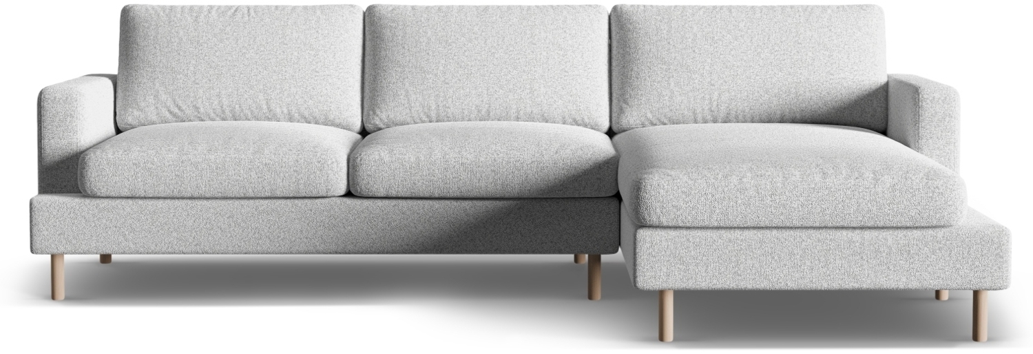 Micadoni Ecksofa Aliya 4-Sitzer Rechts Strukturierter Stoff Hellgrau Melange Bild 1