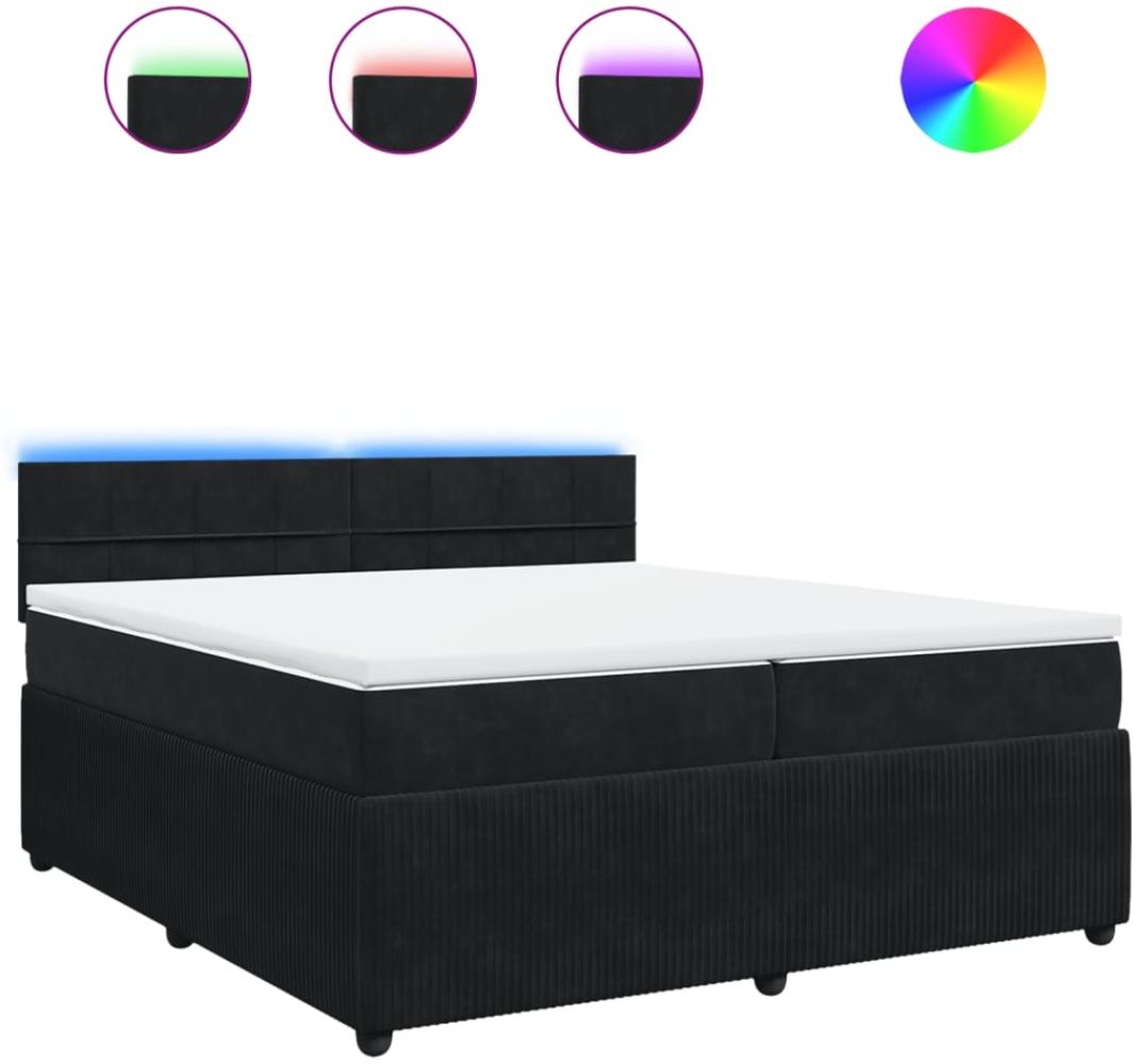 vidaXL Boxspringbett mit Matratze Schwarz 200x200 cm Samt 3290132 Bild 1