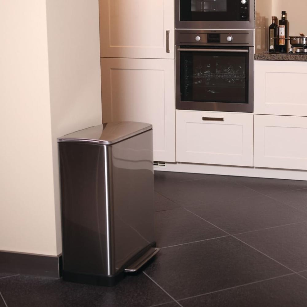 EKO Tretmülleimer E-Cube 28 L+18 L Mattsilber 440027 Bild 1