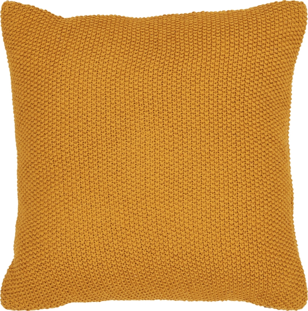 Kissen, recycelte Baumwolle, ocker, 45x45 cm Bild 1