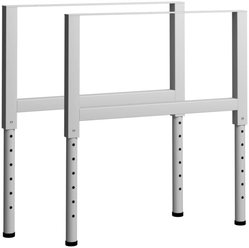 vidaXL Werkbankgestell Verstellbar 2 Stk. Metall 85x(69-95,5) cm Grau 147934 Bild 1