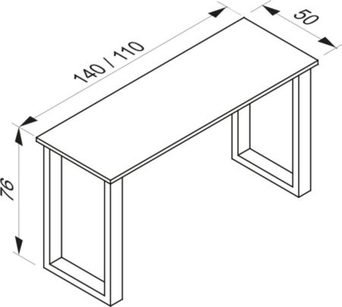 VCM Schreibtisch Lona 140x50 U-Fußgestell Weiß Bild 1