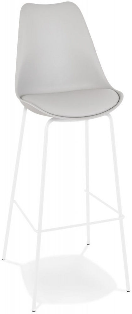 Designer-Barhocker LEMON | Der graue Design-Barhocker LEMON mit weißen Metallbeinen ist ein moderner Hocker, der angenehmes Sitzen Kadima Design Bild 1