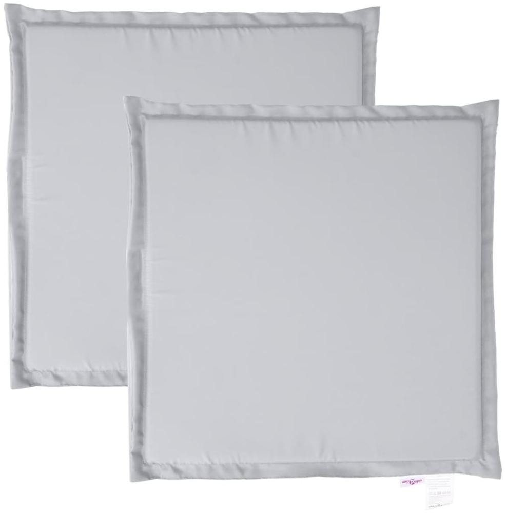 vidaXL Garten-Sitzkissen 2 Stk. Hellgrau 45 x 45 x 2 cm Quadratisch Bild 1