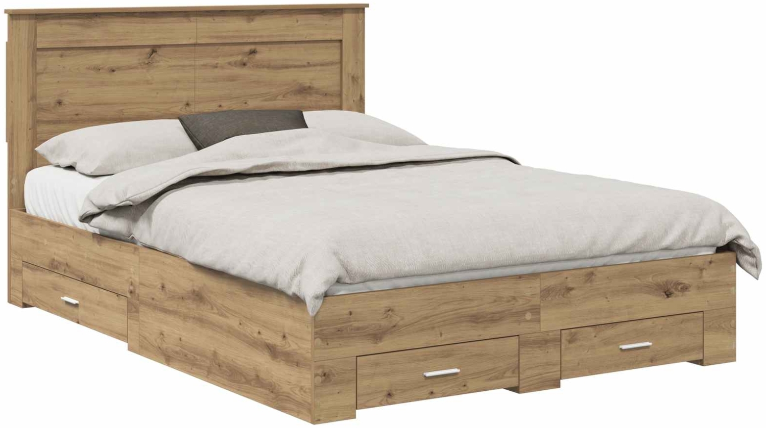 vidaXL Bettgestell mit Schubladen mit Kopfteil Holzwerkstoff 3410317 Bild 1