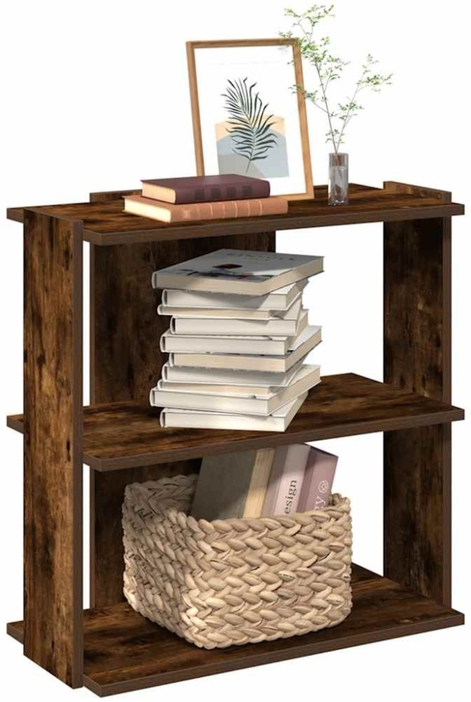 vidaXL Bücherregal 3 Böden Räuchereiche 60x30x60 cm Holzwerkstoff Bild 1