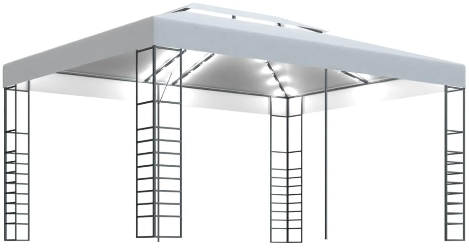vidaXL Pavillon mit LED-Lichterkette 4x3x2,7 m Weiß 3070307 Bild 1