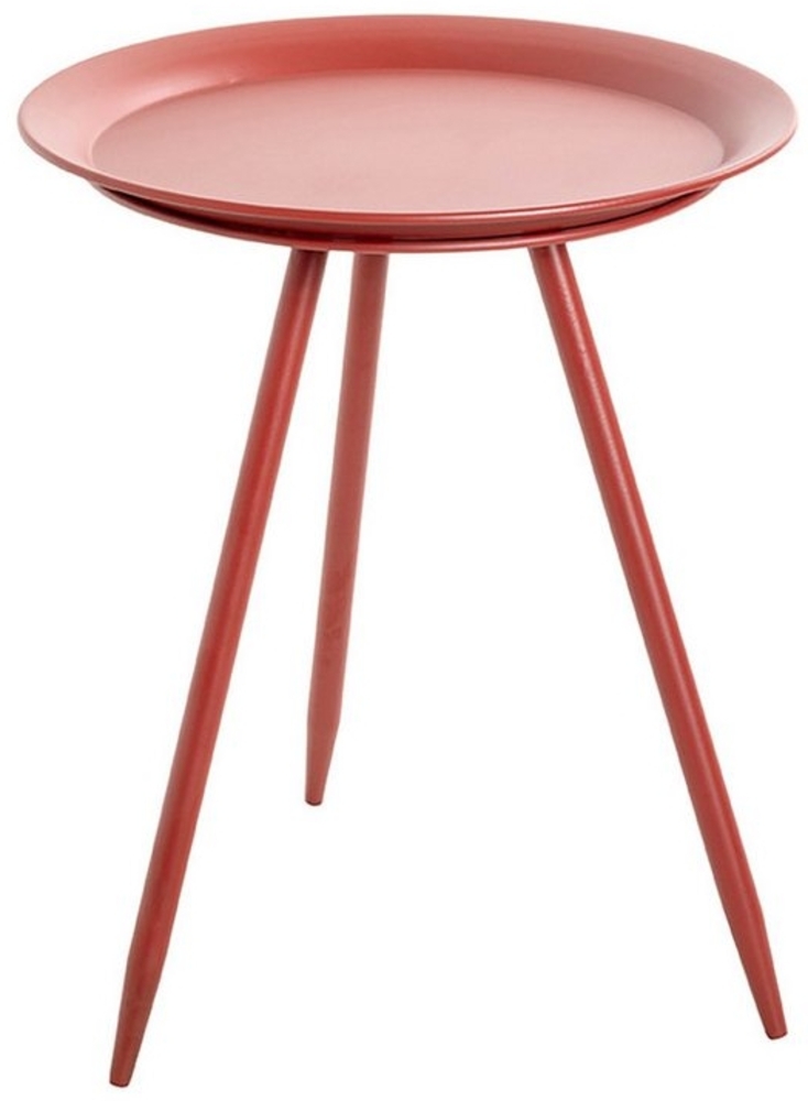 HAKU Möbel Beistelltisch, Metal, rot, Ø 38 x H 47 cm Bild 1
