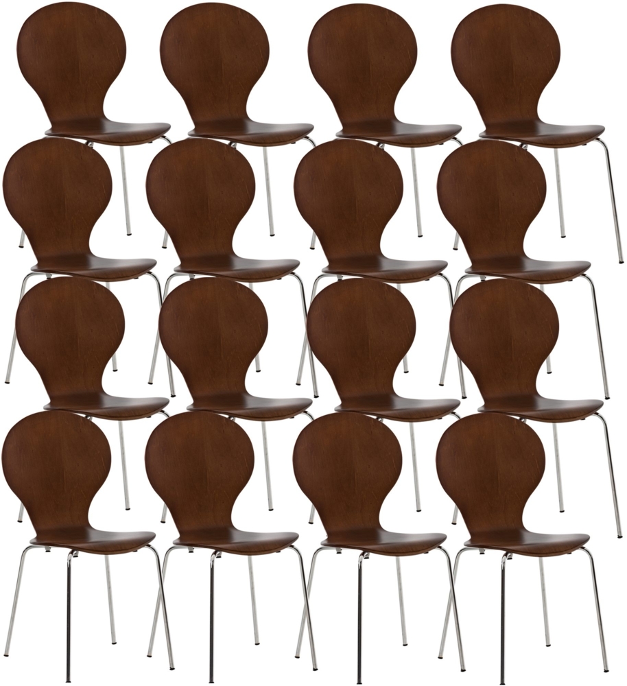 16er Set Besucherstuhl Diego, Walnuss Bild 1