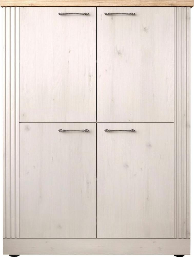 Home affaire Highboard Country Höhe 160 cm u. Breite 118 cm, Kommode mit 4 Türen, Schrank im Landhausstil, viel Stauraum, mit Metallgriffe, MDF-Rahmen Bild 1