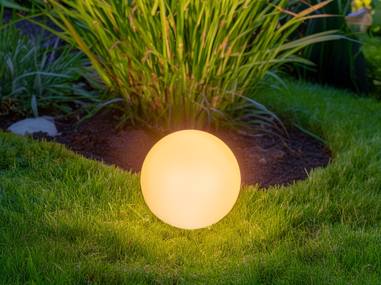 Smartwares LED Solar-Kugelleuchte OSL-50015 weiß Ø 30 cm RGBW Bild 1