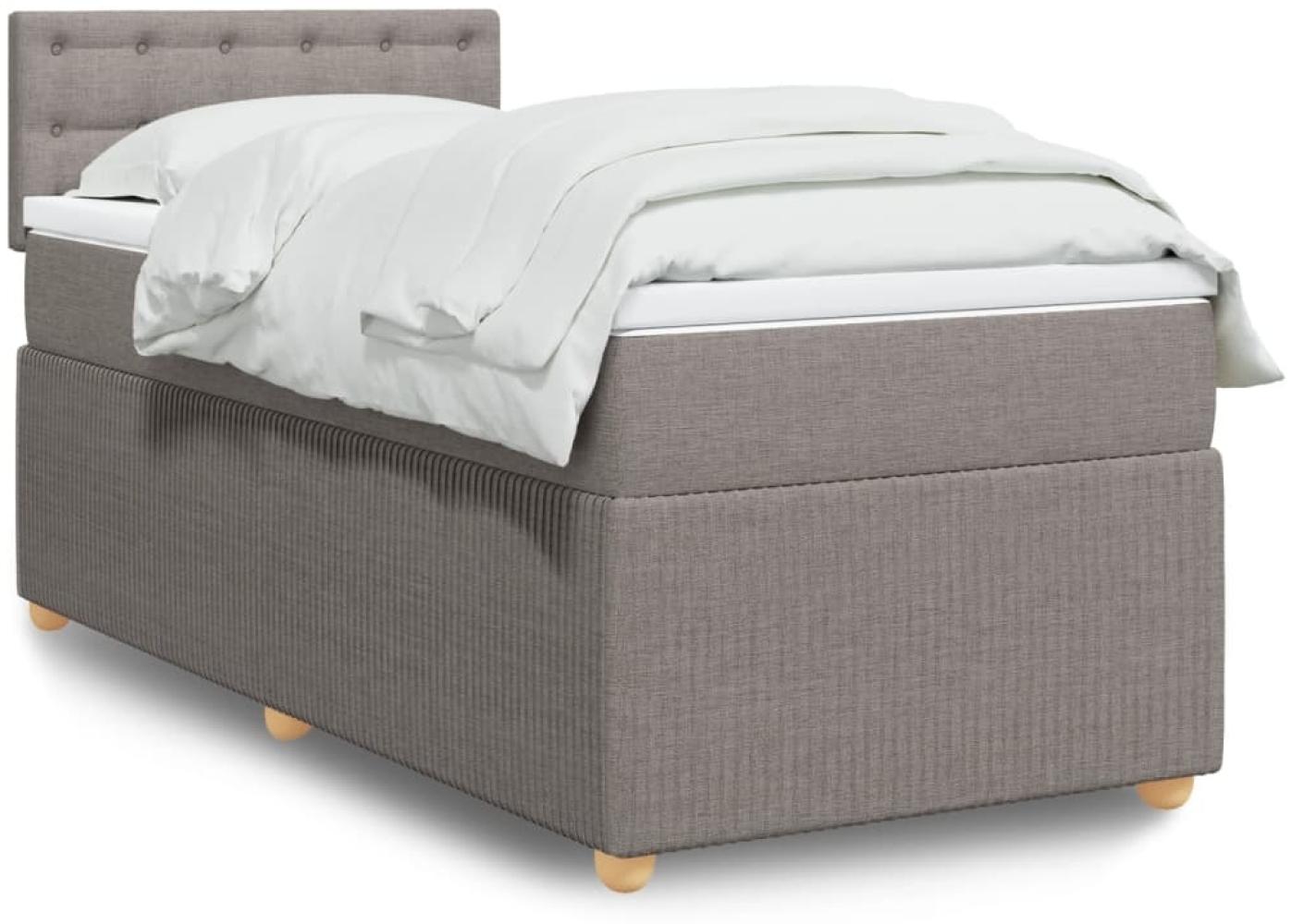 vidaXL Boxspringbett mit Matratze Taupe 90x190 cm Stoff 3289629 Bild 1