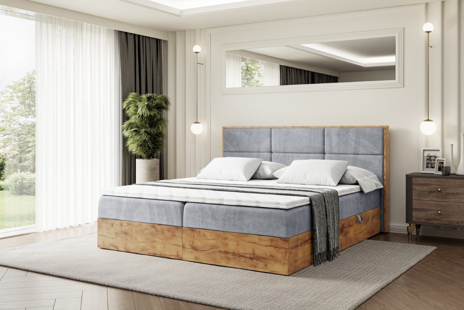 ALTDECOR Boxbett LOLLI1 (Multipocket-Matratze H4, H3 Matratze Bonellfederung, Topper, Kopfteil) Bild 1