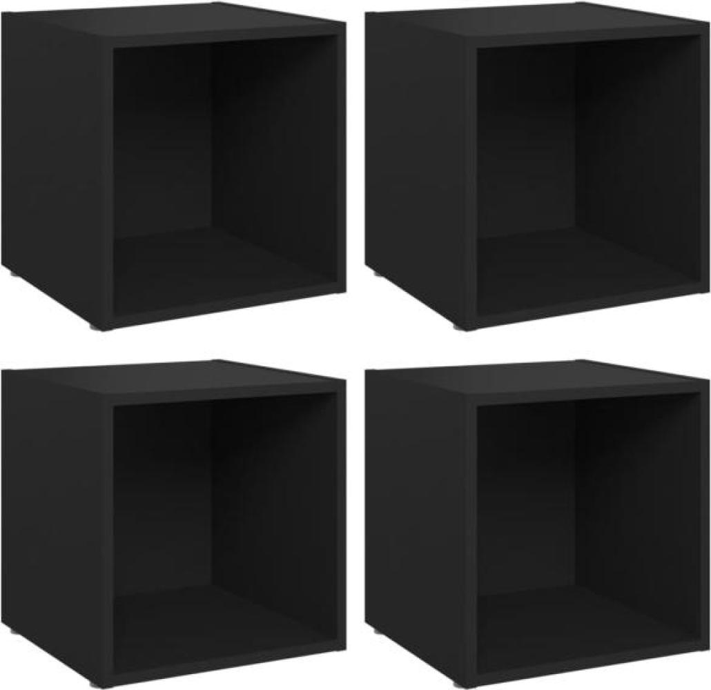 vidaXL TV-Schränke 4 Stk. Schwarz 37x35x37 cm Holzwerkstoff 805503 Bild 1