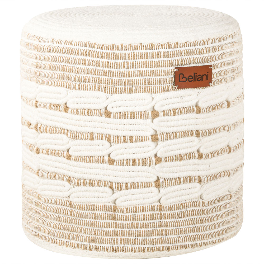 Pouf Jute weiß beige ⌀ 40 cm ABTIN Bild 1