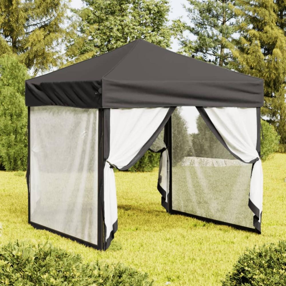 vidaXL Partyzelt Faltbar mit Seitenwänden Anthrazit 2x2 m 93509 Bild 1