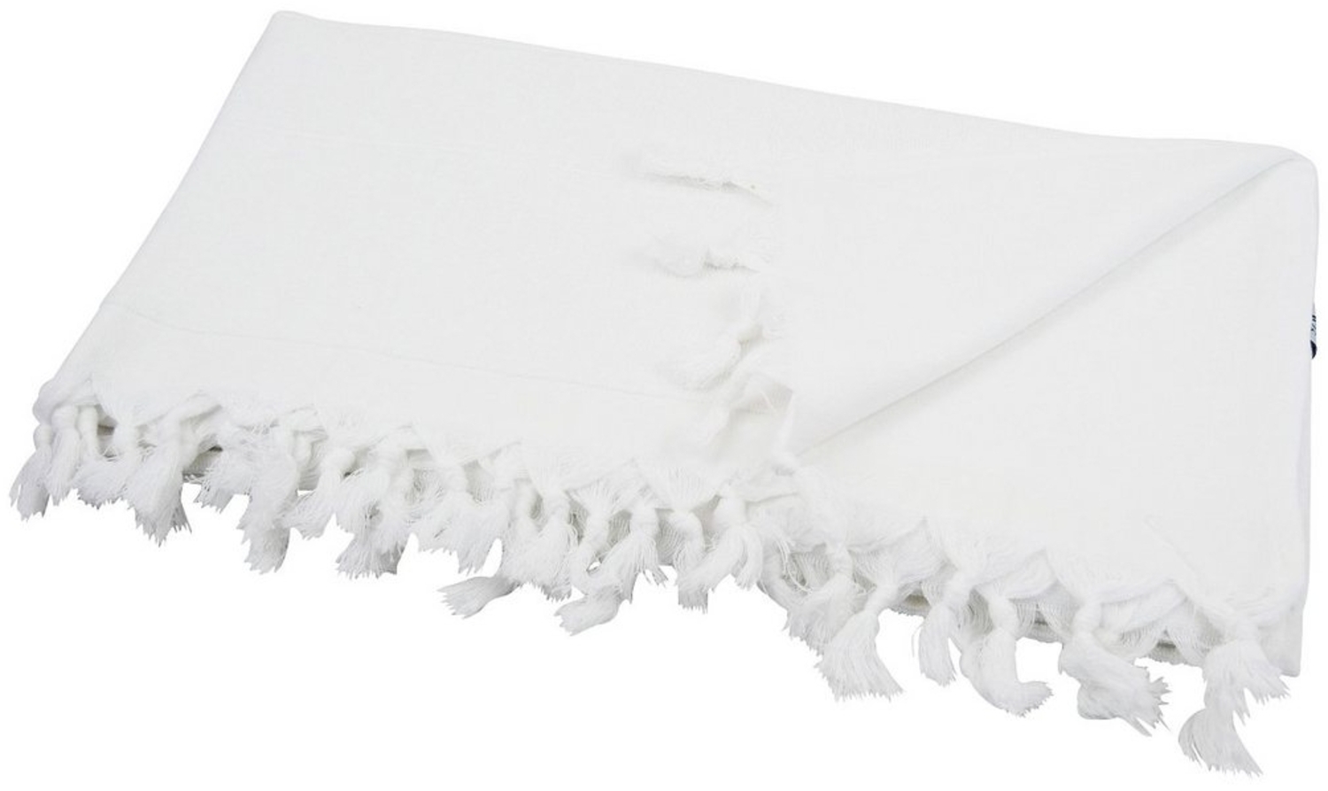 Hamamtuch Frottee weiss mit Fransen ca. 90x180 cm Bild 1