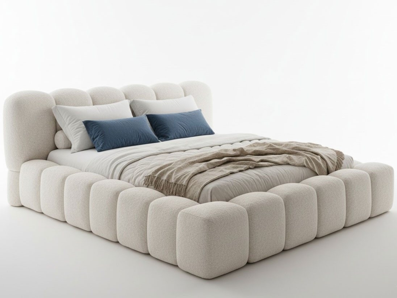 wonello Polsterbett Milia 2 (das Original), Bett mit Bettkasten und Lattenrost – eleganter Boucle-Stoff Bild 1