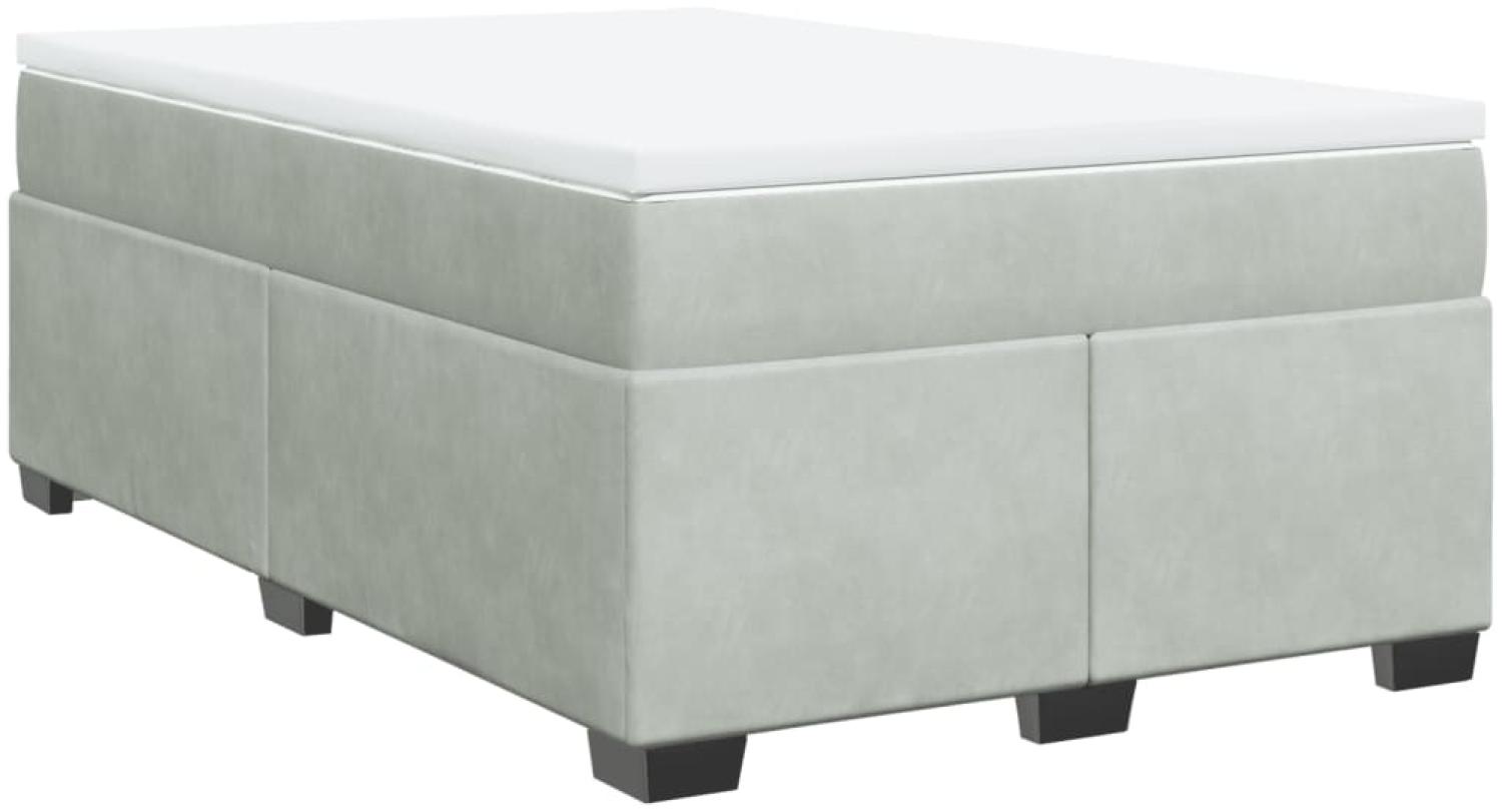 vidaXL Boxspringbett mit Matratze Hellgrau 120x200 cm Samt 3285275 Bild 1